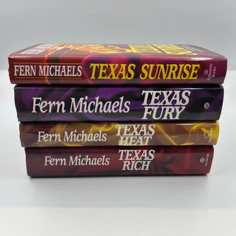 Fern Michaels Complete Texas Series Rich Heat Fury Sunrise 4 Hardcover Book Lot